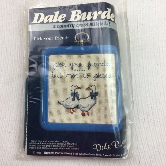 Vintage Dale Burdett A Country Cross Stitch Kit Pick Your Friends White Snow Gee - Picture 1 of 3